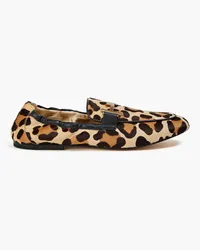 TOD'S Double T leopard-print calf hair loafers - Animal print Animal