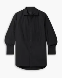 Nili Lotan Blanche ribbed cotton-poplin shirt - Black Black