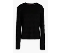 Crochet-knit sweater - Black