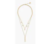 Gold-tone crystal necklace - Metallic