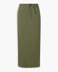 Baserange Brig ribbed and cotton wrap maxi skirt - Green Green