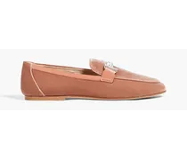 Crystal-embellished velvet loafers - Pink