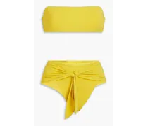 Tie-front bandeau bikini - Yellow