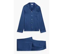 Brindisi printed silk-satin pajama set - Blue