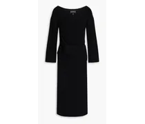 Ribbed wool midi dress - Black