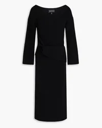 Emporio Armani Ribbed wool midi dress - Black Black