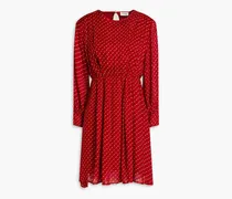 Polka-dot georgette mini dress - Red