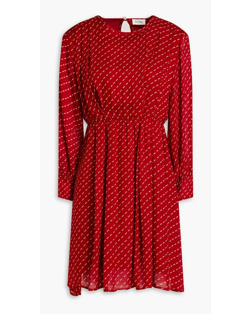 Polka-dot georgette mini dress - Red