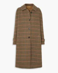 Fortela Alessandro checked wool-blend coat - Yellow Yellow