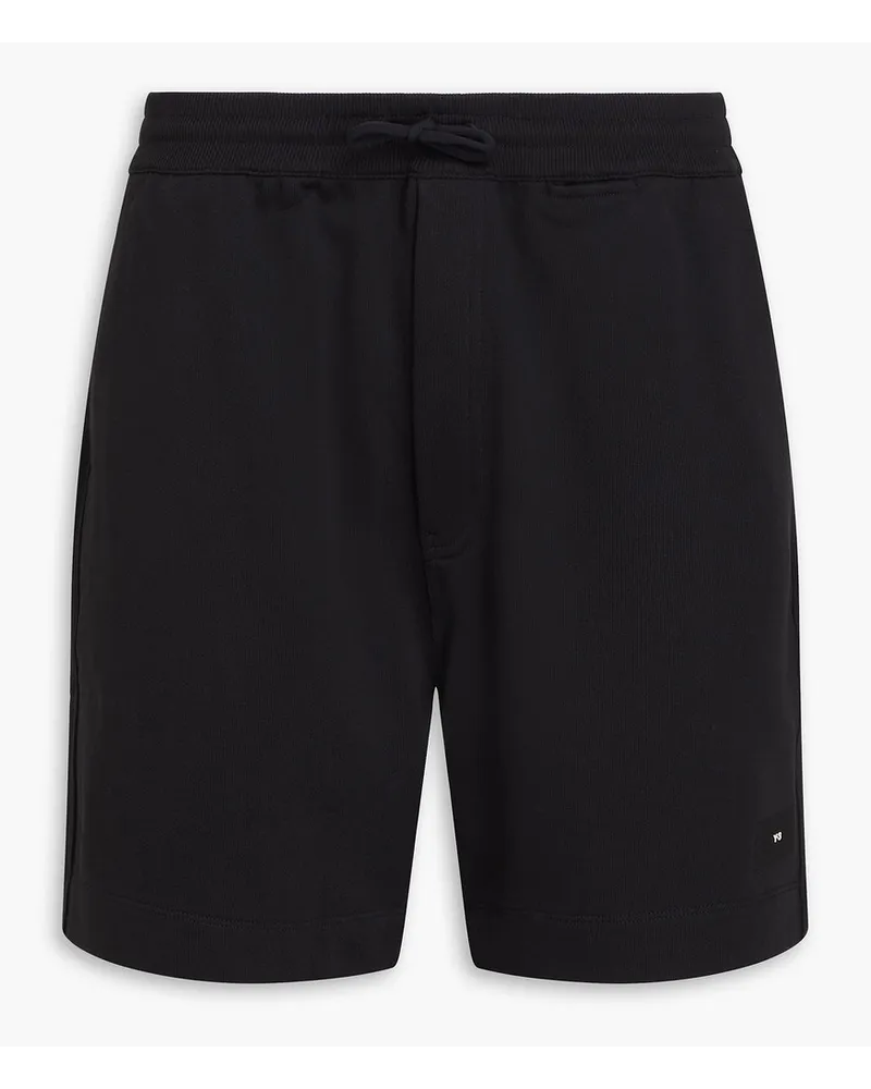 Y-3 French cotton-terry drawstring shorts - Black Black