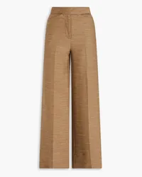 Ganni Slub woven straight-leg pants - Neutral Neutral