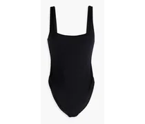 Stretch-jacquard swimsuit - Black