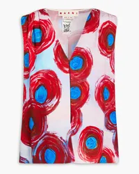 Marni Printed crepe top - Red Red