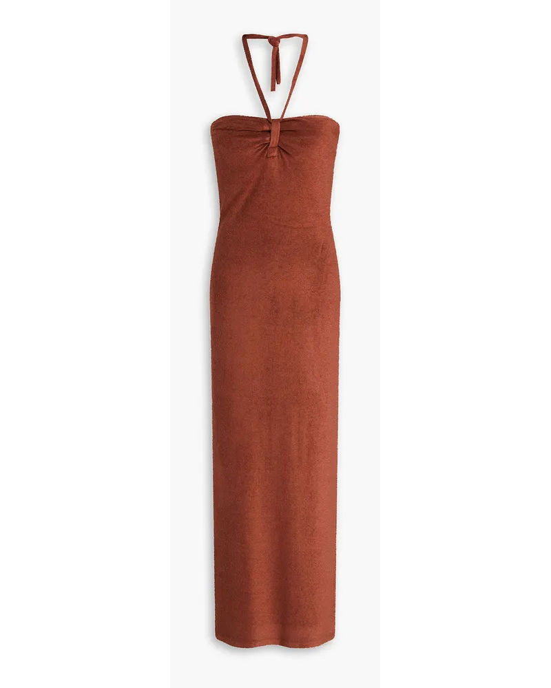 Giuliva Heritage Collection Leda modal-blend terry halterneck midi dress - Brown Brown