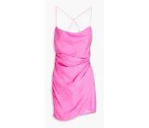 Shiroi draped silk-cady mini dress - Pink