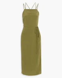 Equipment Carris wrap-effect washed-silk midi dress - Green Green