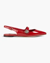 Dolce & Gabbana Patent-leather slingback point-toe flats - Red Red