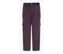 Washed Lyocell-blend cargo pants - Purple