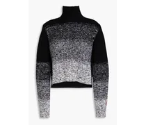 Mélange wool turtleneck sweater - Black