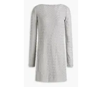 Metallic crochet-knit mini dress - Metallic