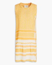 SUMMERY COPENHAGEN Gathered cotton-jacquard dress - Orange Orange