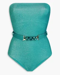 Zimmermann Belted bandeau swimsuit - Blue Blue