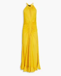 Proenza Schouler Cutout ruched jersey maxi dress - Yellow Yellow