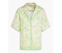 Limonade floral-print satin-twill shirt - Green