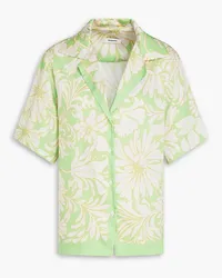 Sandro Floral-print satin-twill shirt - Green Green