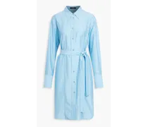 Daxtona cotton and silk-blend midi shirt dress - Blue