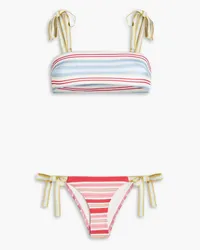 Zimmermann Grosgrain-trimmed striped bikini - Blue Blue