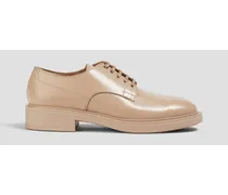 Bobby glossed-leather brogues - Neutral