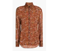 Antonia paisley-print georgette shirt - Brown