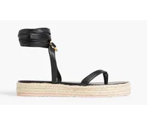 Ribbon Beachclub 20 embellished leather espadrille sandals - Black