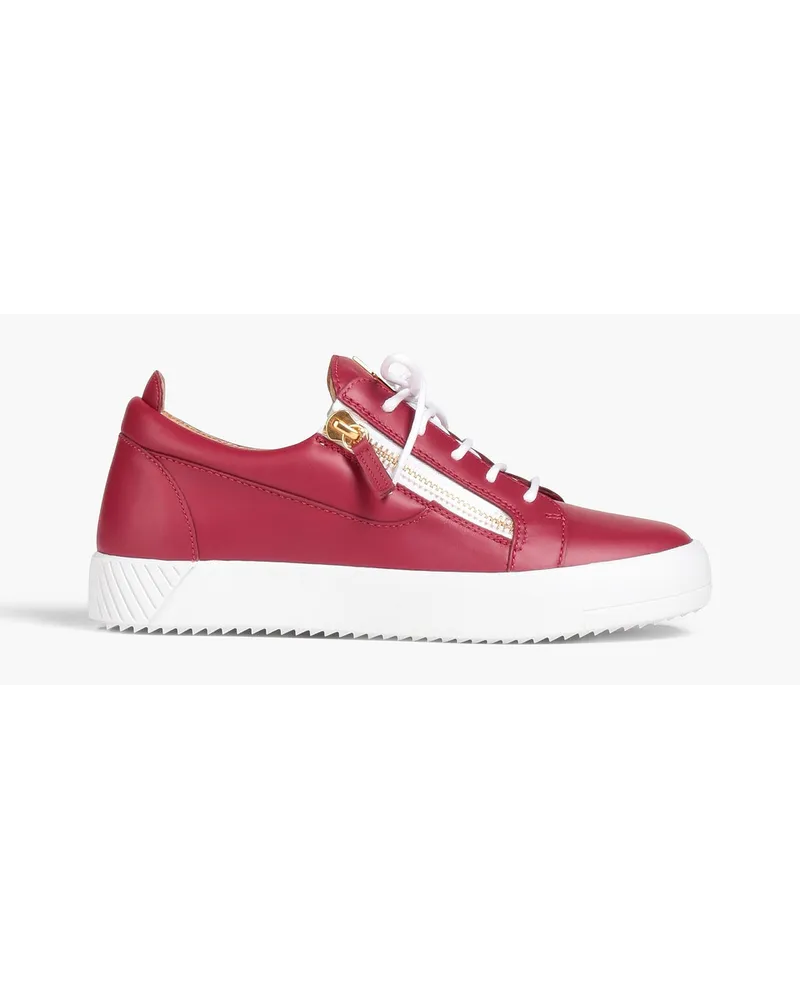 Giuseppe Zanotti Gail zip-detailed leather sneakers - Red Red