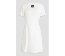 Flared jacquard-knit mini dress - White