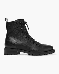 Jimmy Choo Cruz textured-leather combat boots - Black Black