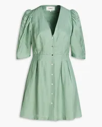 ba&sh Strid pleated woven mini dress - Green Green