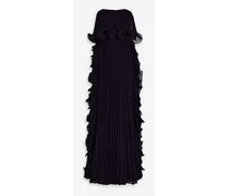 Strapless ruffled pleated chiffon gown - Purple