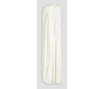 Draped silk bridal gown - White