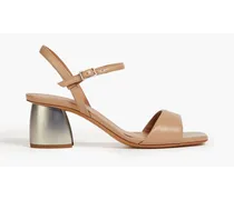 Leather slingback sandals - Neutral