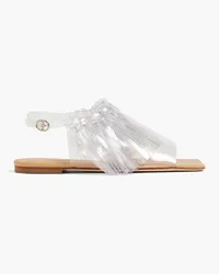 A.W.A.K.E. Charlie fringed PVC sandals - White White