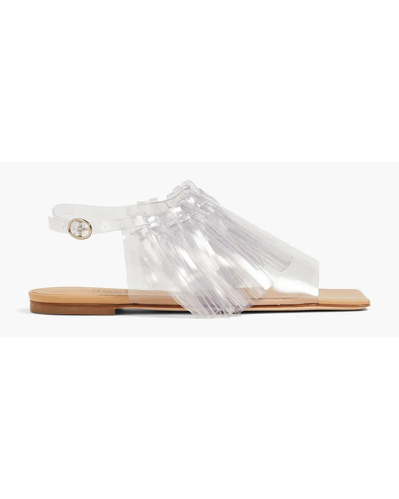 Charlie fringed PVC sandals - White