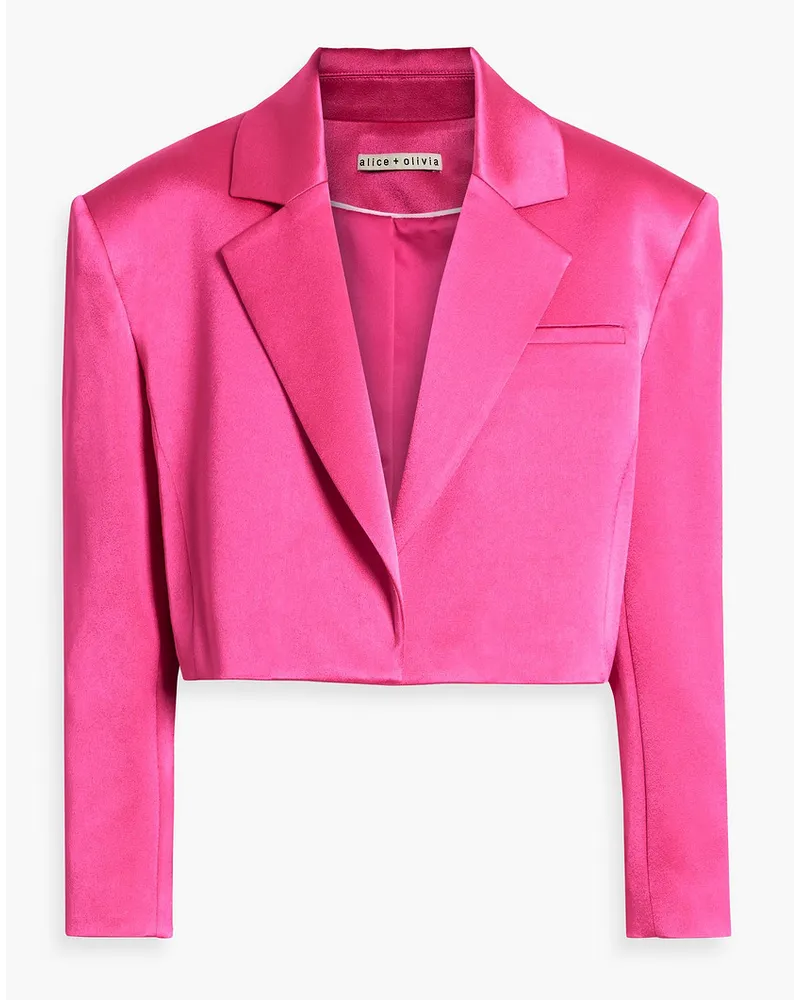 Alice + Olivia Alice Olivia - Shan cropped satin blazer - Pink Pink