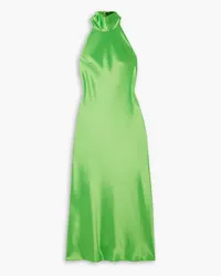 GALVAN Sienna satin halterneck midi dress - Green Green