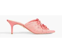 Pia bow-detailed satin mules - Pink