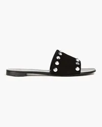 Giuseppe Zanotti Roll 10 studded suede slides - Black Black