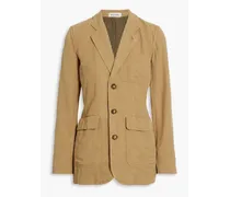 Linen, TENCEL™ and cotton-blend twill blazer - Neutral