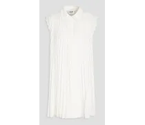 Pleated crepe mini dress - White
