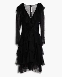 Philosophy Di Lorenzo Serafini Ruffled glittered point d'esprit dress - Black Black